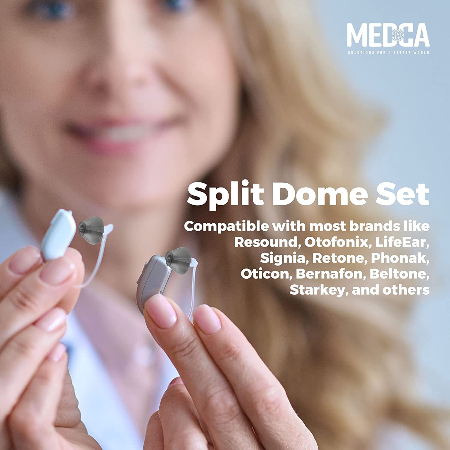 Cupole a tulipano per ricevitore standard MEDca compatibili con GN Resound Sure Fit - Cupole auricolari di ricambio universali con punta invisibile da 20 pezzi per BTE PSAP e modelli Open Fit
