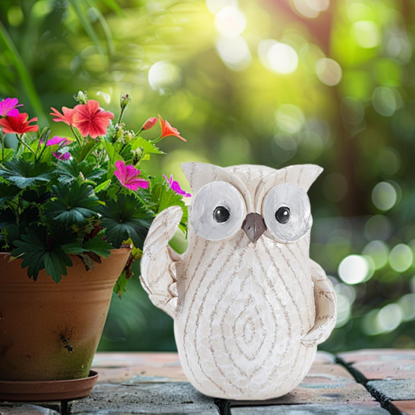 Amazon.co.jp: 樹脂フクロウの彫刻 | 樹脂フクロウ像 | 白いフクロウの