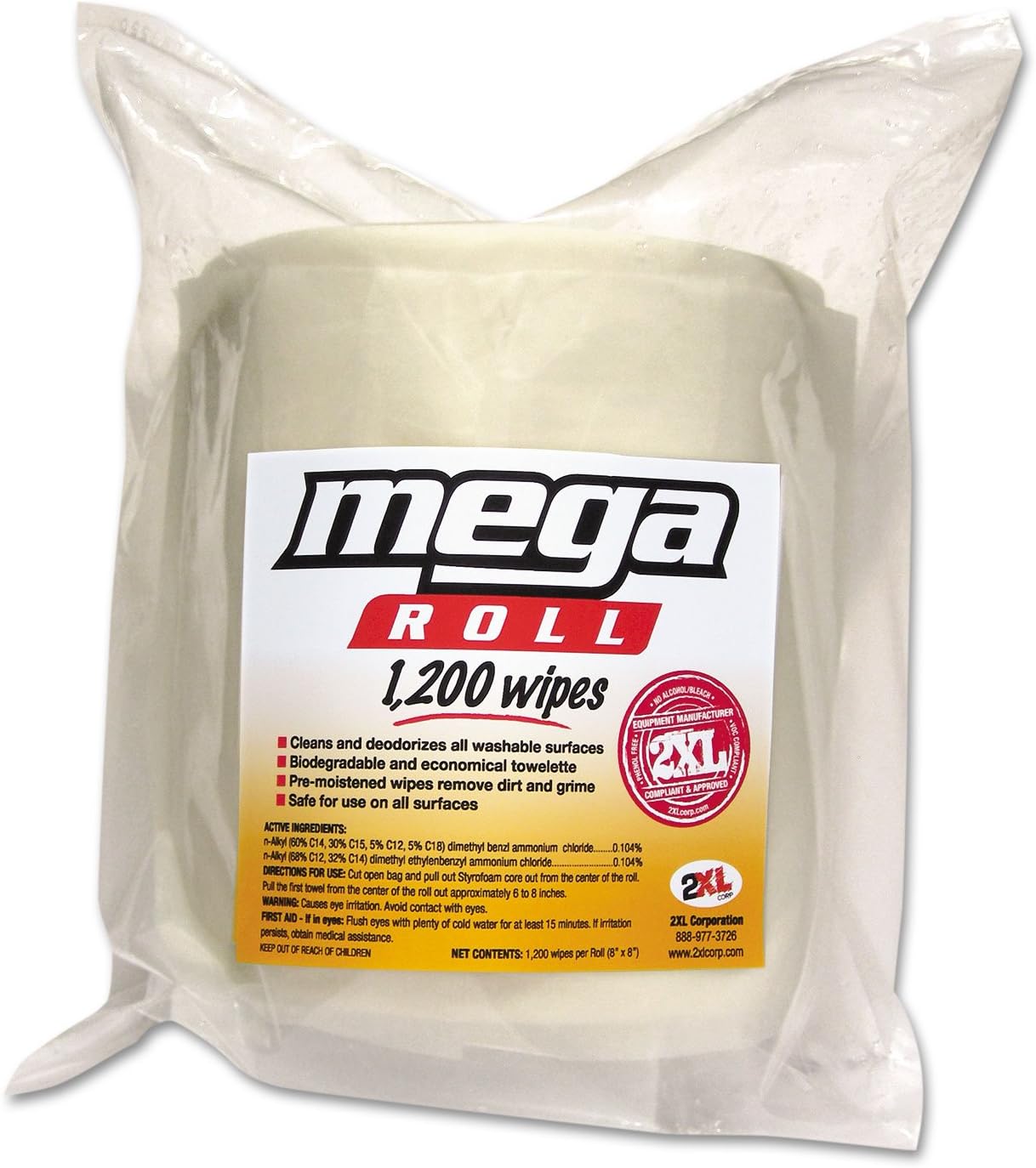 Gym+Wipes+Mega+Roll+Refill%2c+8+x+8%2c+White%2c+1200%2fRoll%2c+2+Rolls%2fCarton