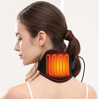 Calentador de cuello con apagado automático, 3 niveles de calor, calentamiento rápido, cojín para el cuello, calentable, para aliviar el dolor de cuello, color negro