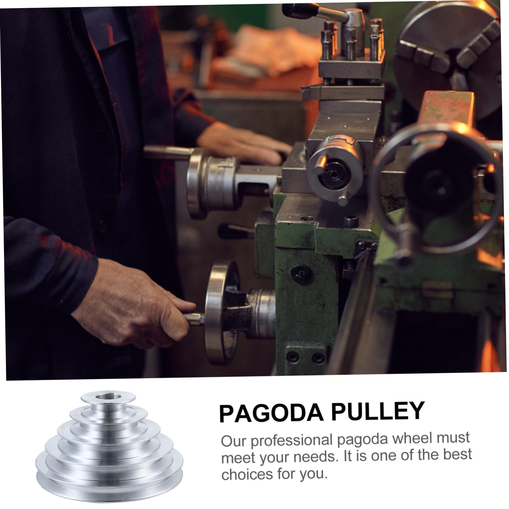 Puleggia Pagoda in Alluminio Argento Ruota Pagoda Cinghia Adatta per Trasmissione Ad Albero Motore