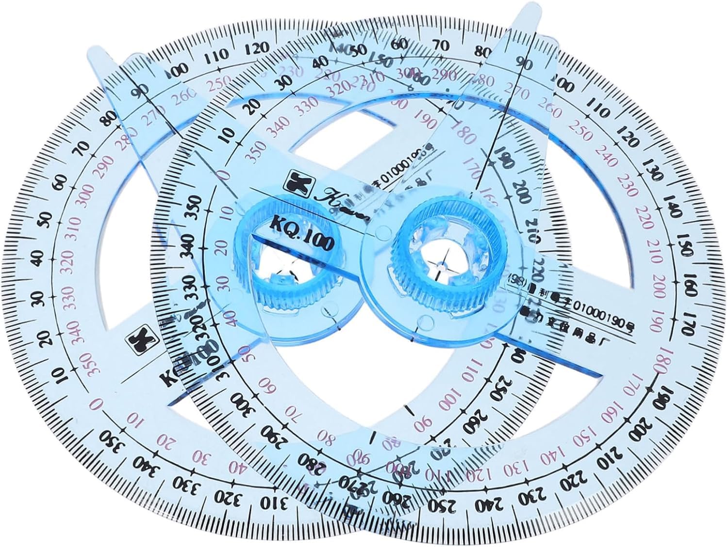 Niltracy Multicolor 2Pcs Circle Protractor Drafting Tools Protractor Measuring Tool 360-Degree Math Geometry Set For Classroom