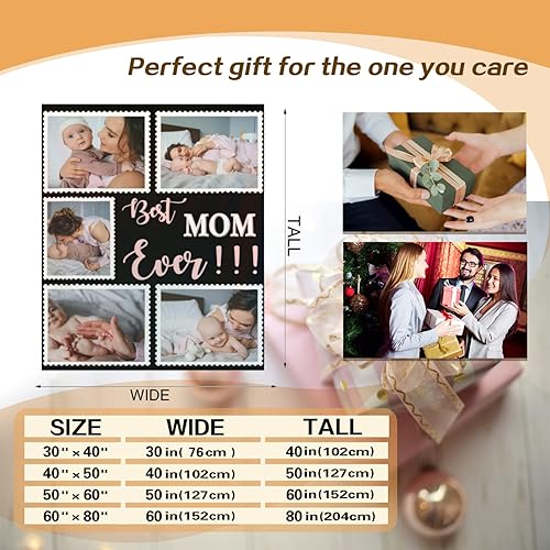 Vista 31 de Manta personalizada con texto fotográfico, manta de imagen personalizada para bebé, madre, padre, adultos, amigos, amantes, regalo personalizado