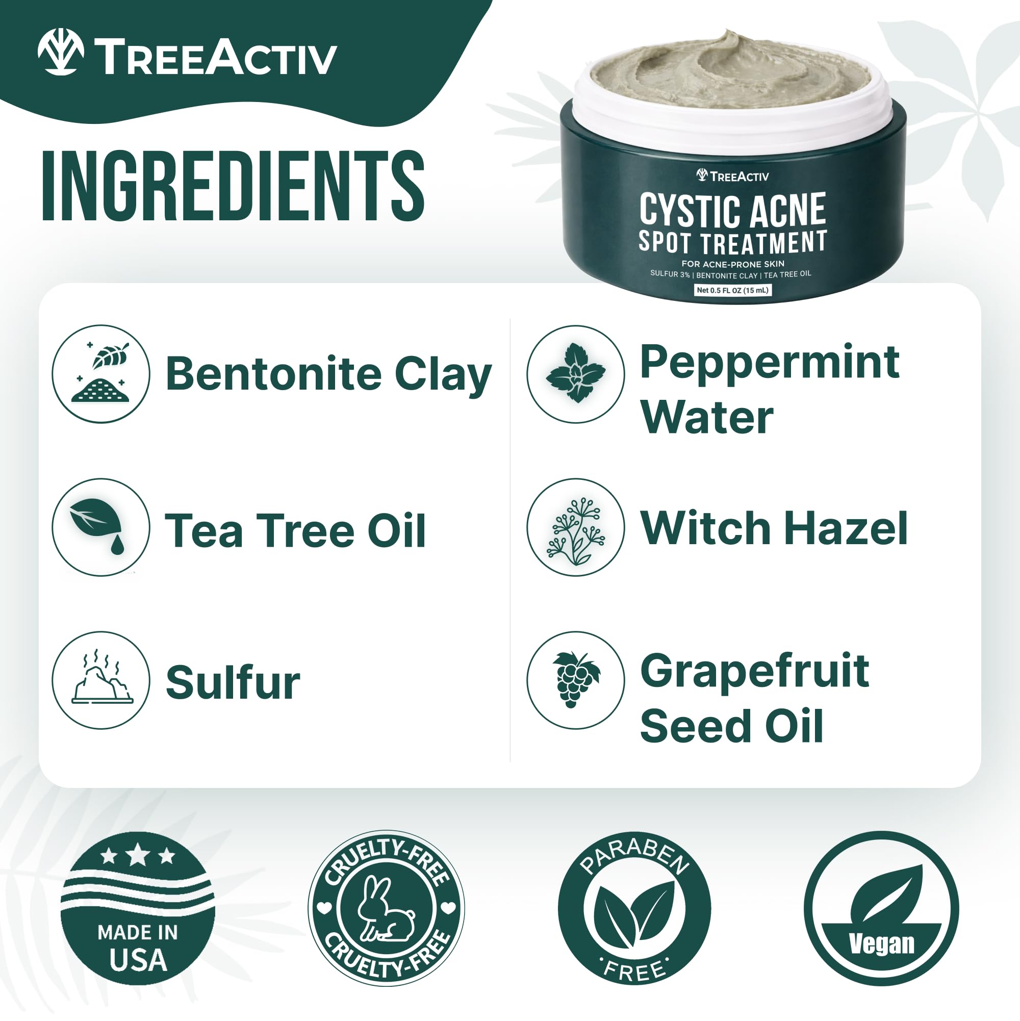 Amazon.com: TreeActiv Cystic Acne Spot Treatment, Hormonal