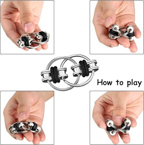 Miniatura 2 de El juego de juguetes para ansiedad incluye seis cadenas de rodillos y reductores de estrés de cadena giratoria para autismo, alivio del estrés y la