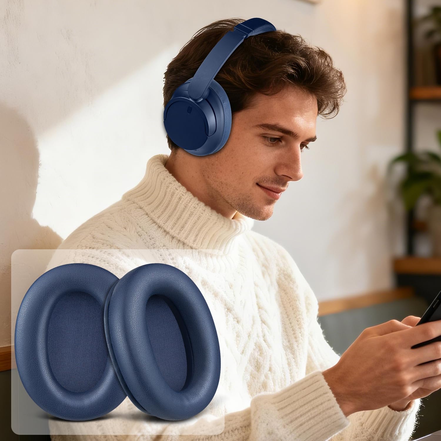 Amazon.com: SOULWIT Earpads for Sony WH-CH710N/CH720N - Navy Blue 