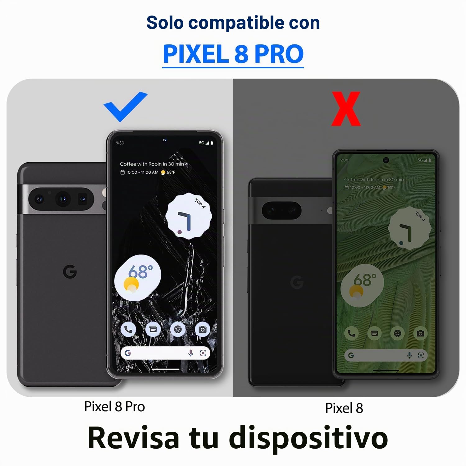 DOME GLASS Whitestone - Protector de pantalla de vidrio templado para Google Pixel 8 Pro con lámpara UV [2 unidades]