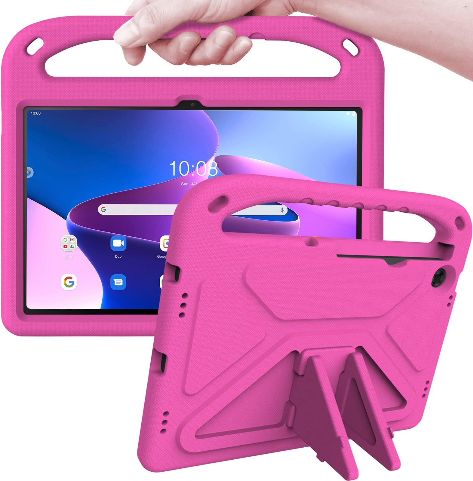 ATOOZ for Lenovo Tab M10 Plus (Gen 3) Case 10.6-inch 2022, Kids Case Cover with Shockproof Handle Stand for Lenovo Tab M10 Plus 3rd Gen (TB125FU / TB128FU / TB128XU) 10.6" Tablet (Rose)