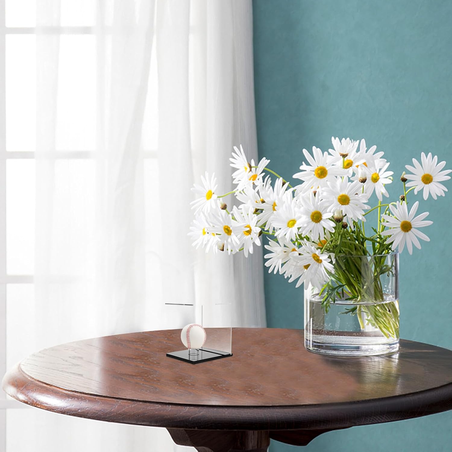 STOBAZA 2pcs Baseball and Softball Display Case Acrylic Holder with Base Memorabilia Storage Cube for Autographed Balls Collector’s Display Shelf