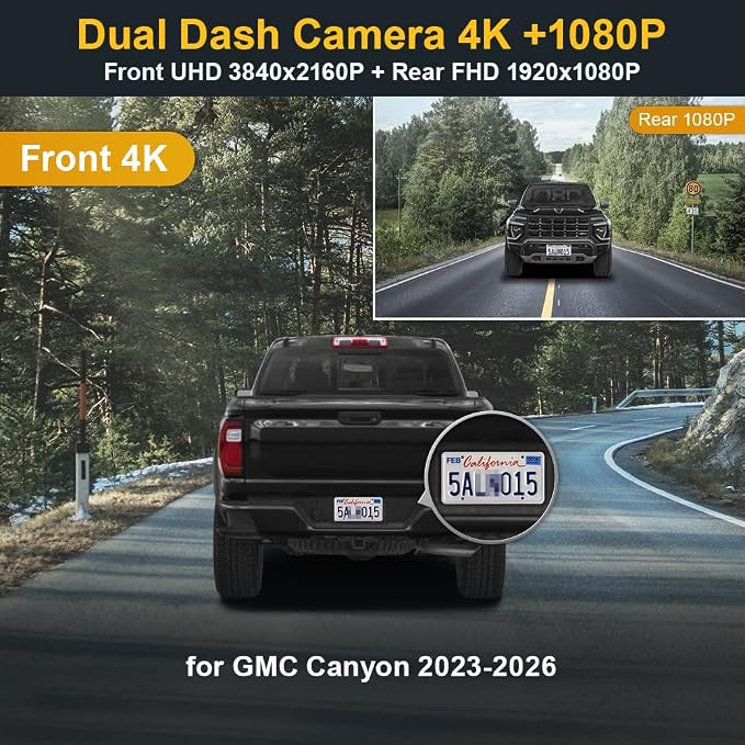 Cámara Dash Fitcamx 4K+1080P para GMC Canyon 2023-2026 miniatura 2