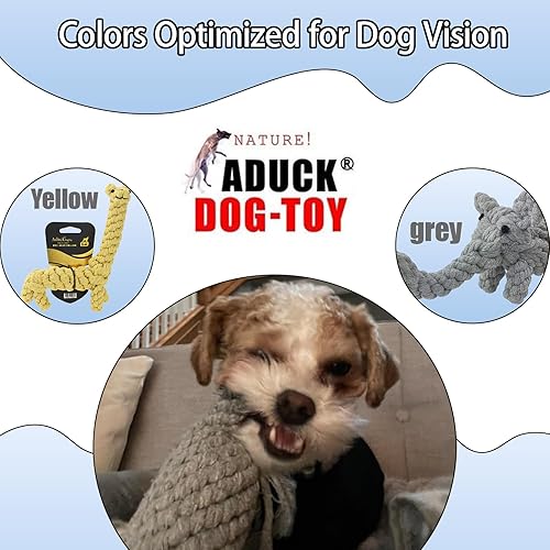 Miniatura 9 de ADUCK Juguetes masticables de cuerda de algodón para perros y cachorros, para limpieza de dientes, diseño de elefante