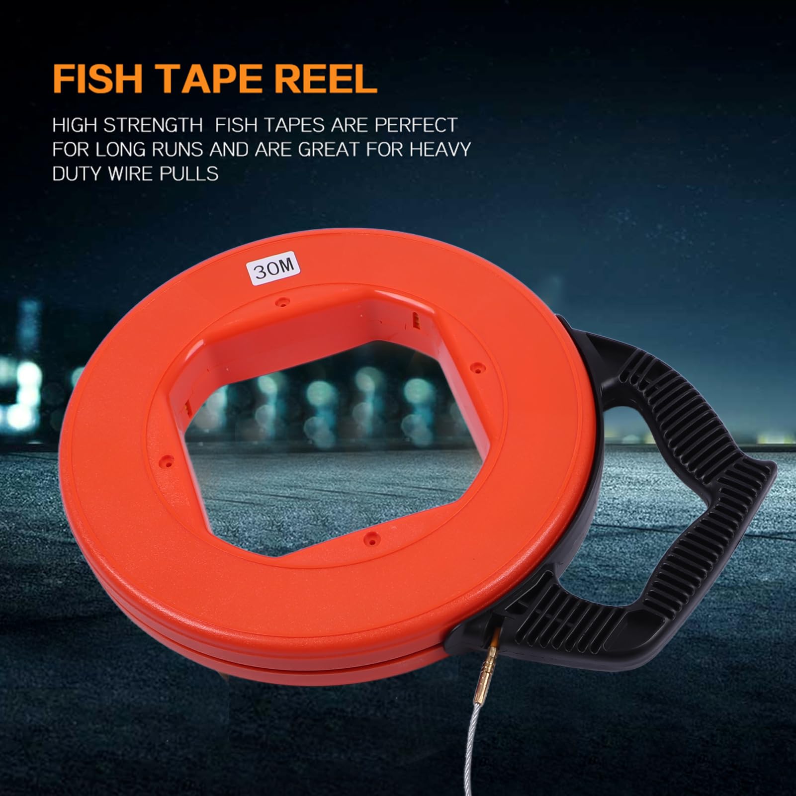 30 M Non Conducteur, Fibre de Verre Draw Tire Fish Tape 30m Non en Moulinet électrique dans le Câble d'outil de Traction