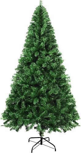 MuRealy Árbol de Navidad de alta calidad de 6 pies  Árbol de pino artificial de Navidad con 800 puntas de ramas de PVC, fácil montaje, árbol