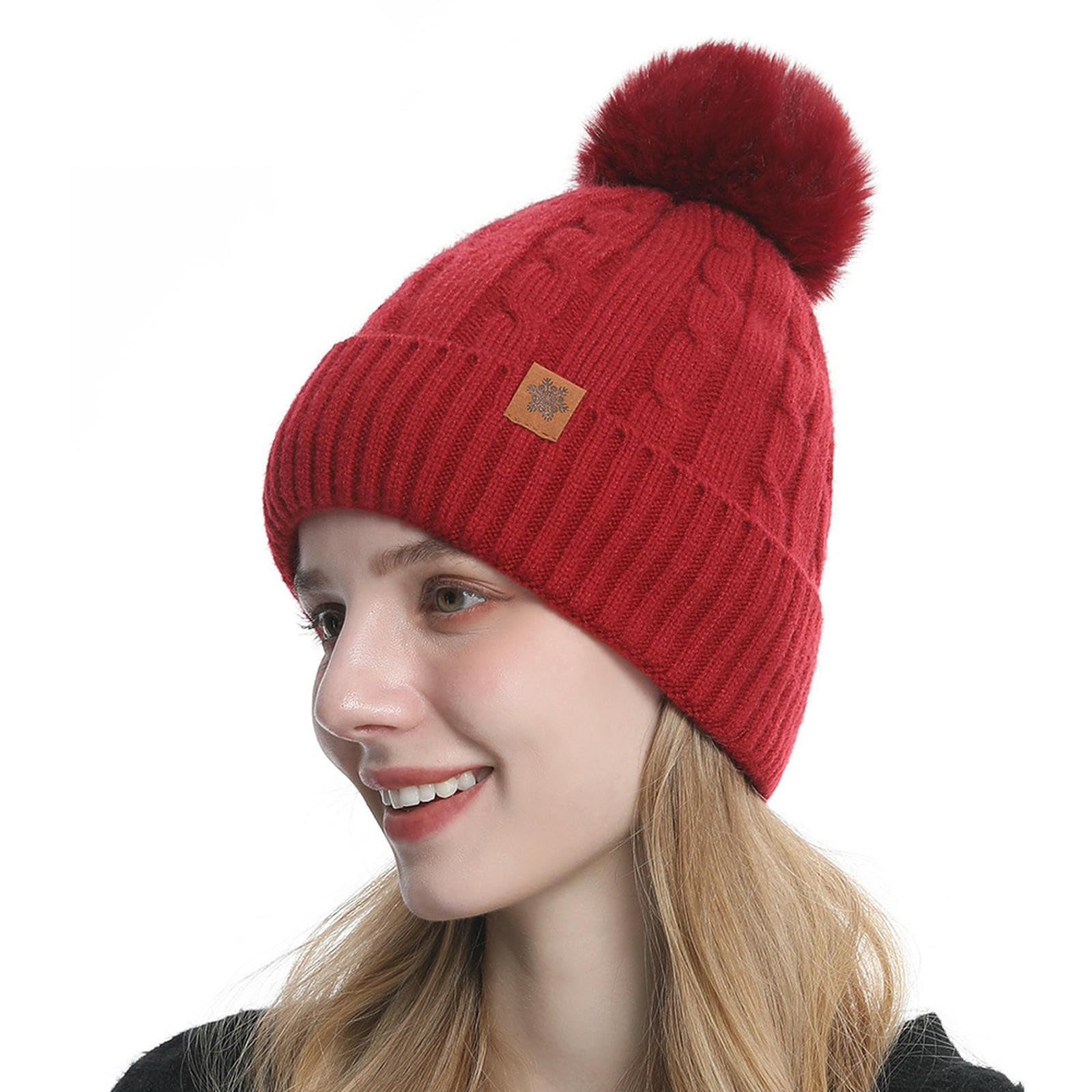 Set Cappello Sciarpa Guanti Invernali di per Lavorato A Maglia in Lana con Paraorecchie Caldo Invernale da Donna-Completo Tre Pezzi Nero