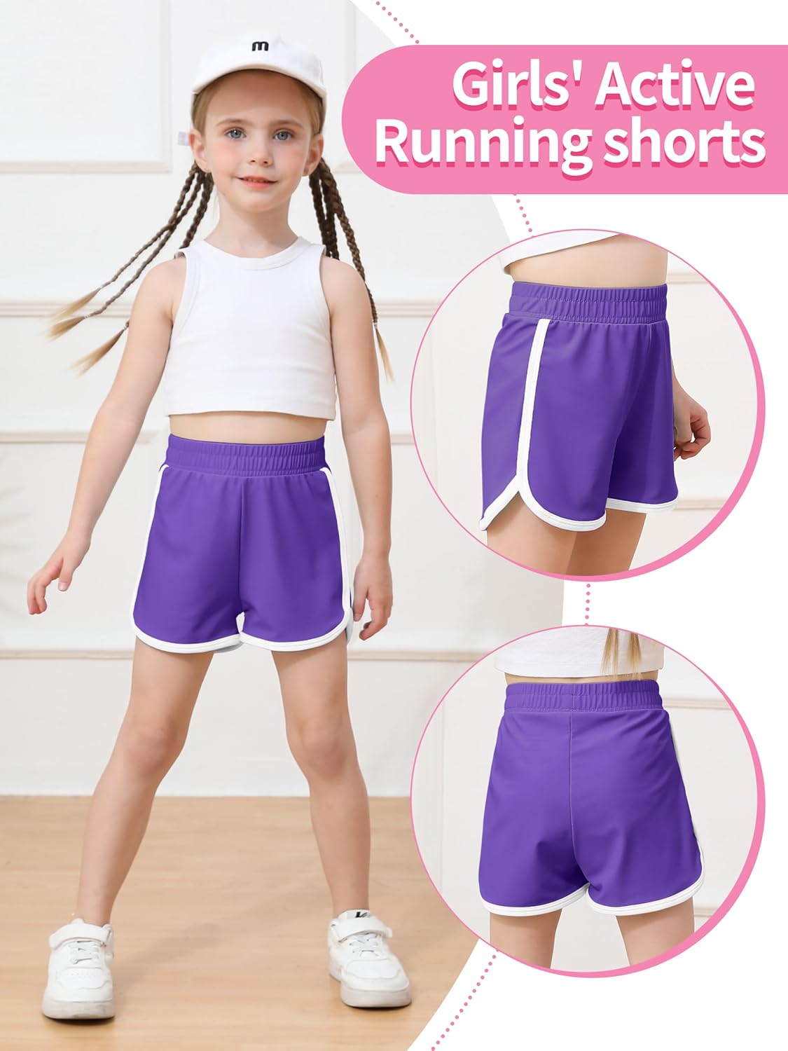 Resinta 4 Packs Toddler Girls Soccer Shorts Toddler Athletic Performance Shorts Dolphin Gym Shorts - Image 5