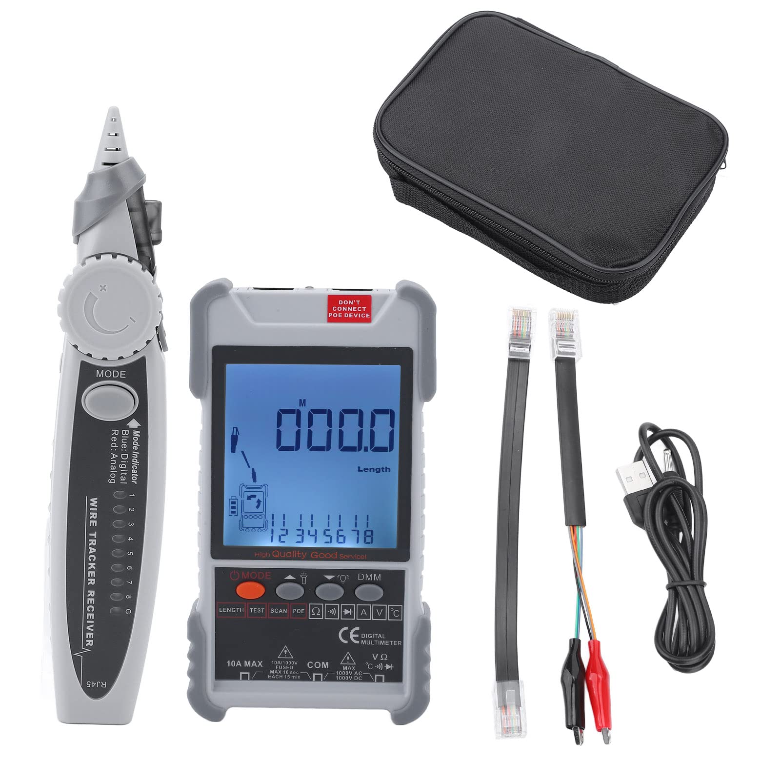 Netzwerkkabel Tester Kit Line Finder Multimeter Kit 500m Messung