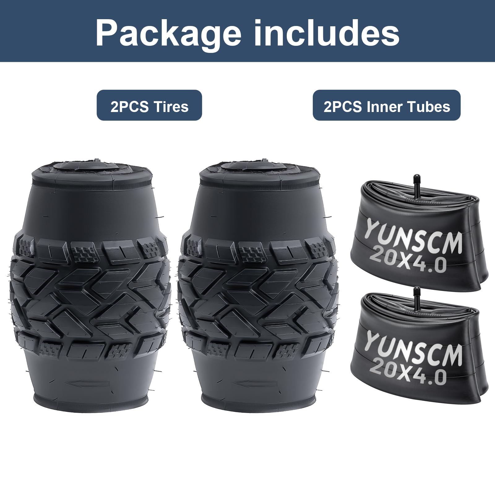 Amazon | YunSCM 2本セット,20 4.0 タイヤ,20x4.0 自転車タイヤ + 20x3