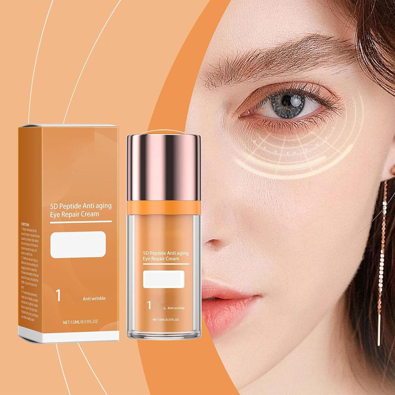 Feel Eye Cream,Beauty Crema De Ojos Con PΓ©ptidos 5D,5D πππ©ππ’ππ Anti Aging Eye Cream,Feel 5d Peptide Eye ππ«πππ¦ for Reduces Puffiness&Dark Circles,Peptide Lifting ππ²π Gel (1) - Image 6