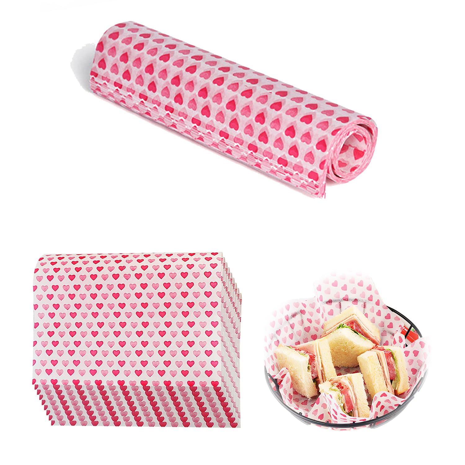 200 fogli di carta cerata per , picnic, 24 x 21 cm, per cestini