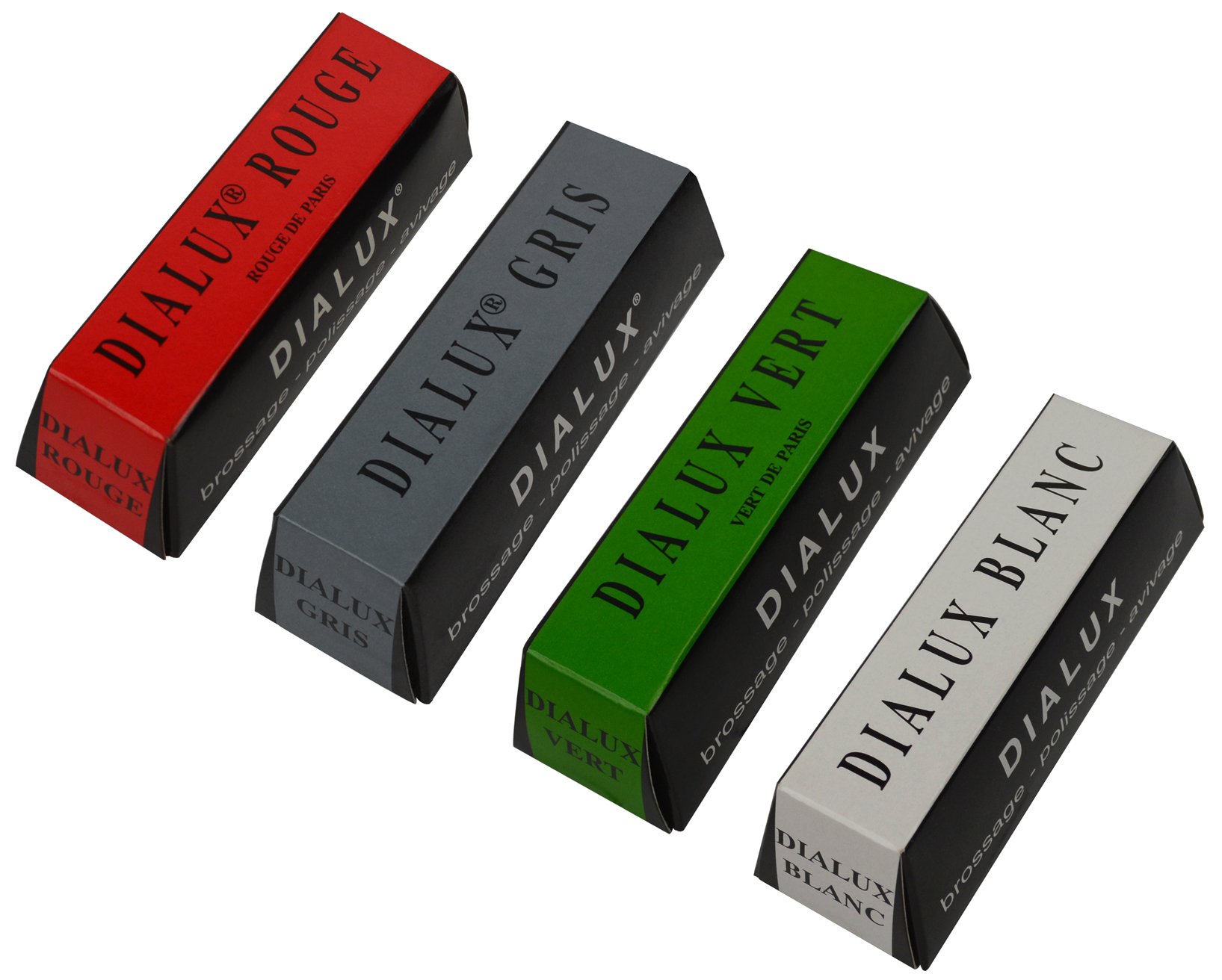 4 Pack 4 Oz Red Rouge and Green Gray White Dialux Compounds Jewelry Making Metal Polishing Cleaning Abrasive Finishing Set