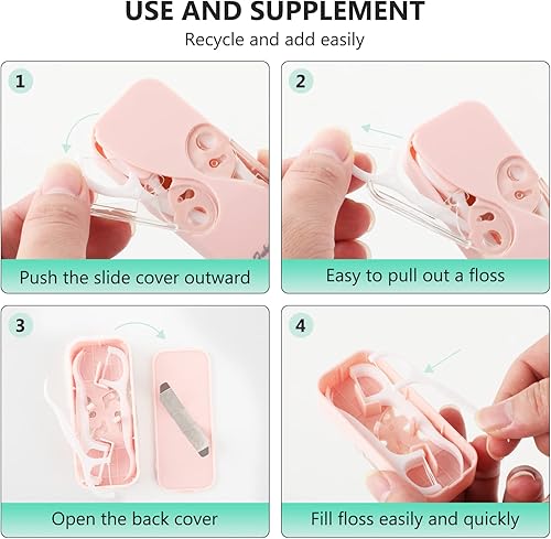 Miniatura 5 de Dispensador de hilo dental portátil con soporte de hilo dental actualizado caja de viaje automática dispensador de hilo dental recargable