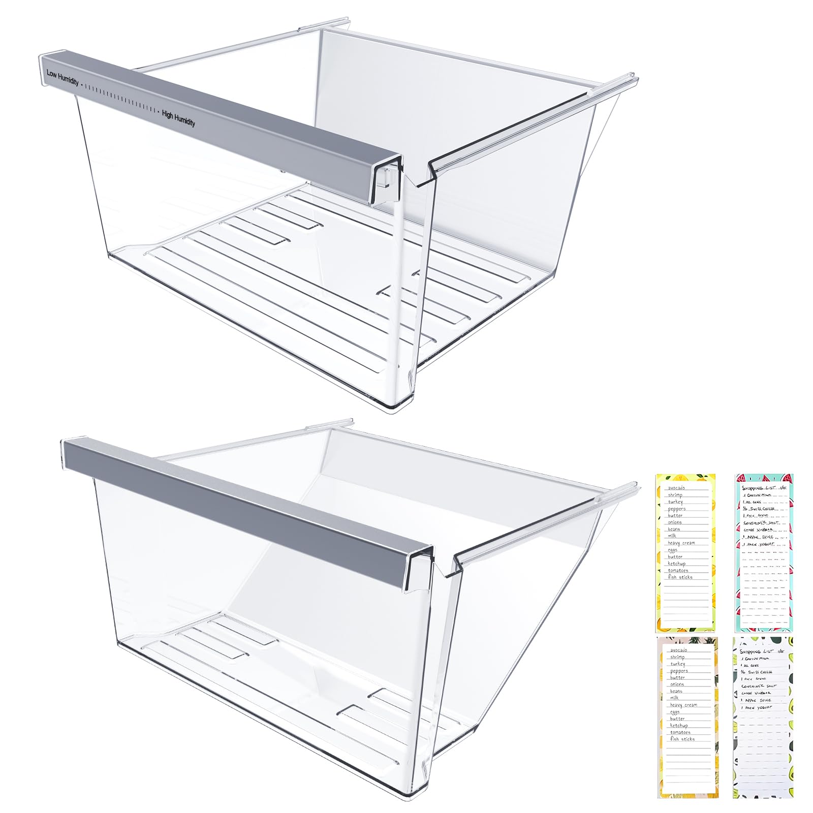 S-Union UPGRADED W11162443 Refrigerator Drawer & W11162446 Whirlpool Crisper Drawer Compatible with Whirlpool Fridge Drawer Replacement Parts