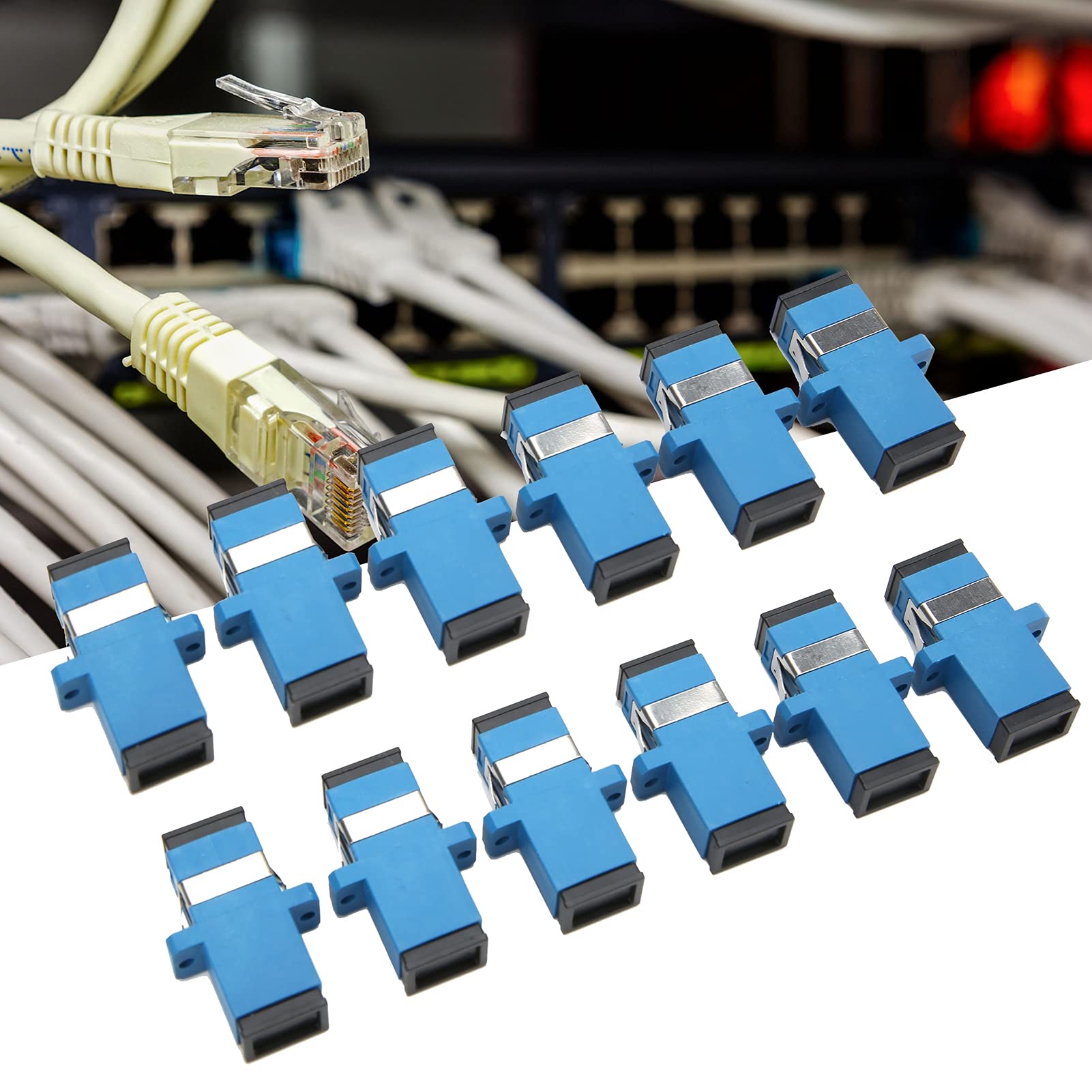 Acoplador SC-SC Fibra Óptica 50 Piezas Brida Simple Adaptador Conector Industrial