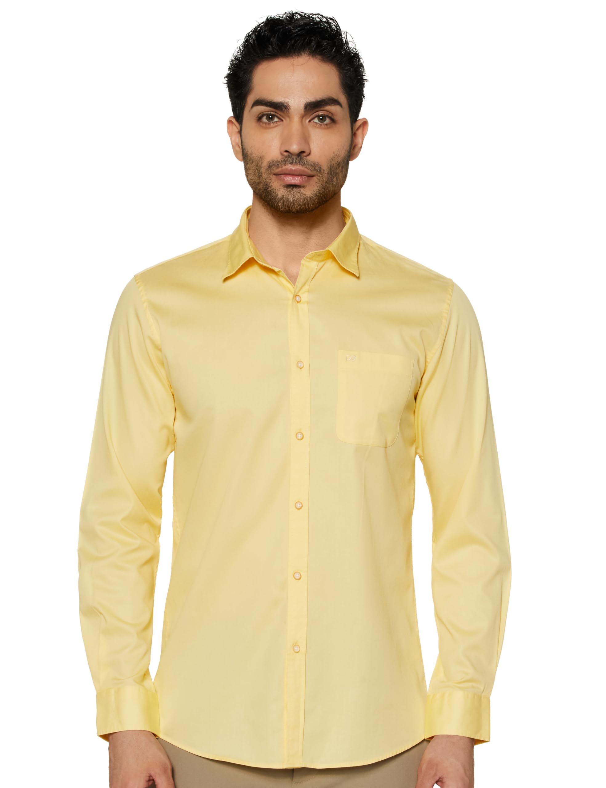 Peter England Men's Cotton Slim Fit Solid Full Sleeve Casual Shirt