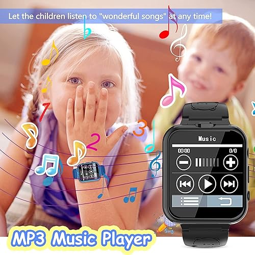 Miniatura 4 de Reloj inteligente para niños y niñas, reloj inteligente para niños con 24 juegos, despertador, podómetro, música, cámara HD, pantalla táctil,