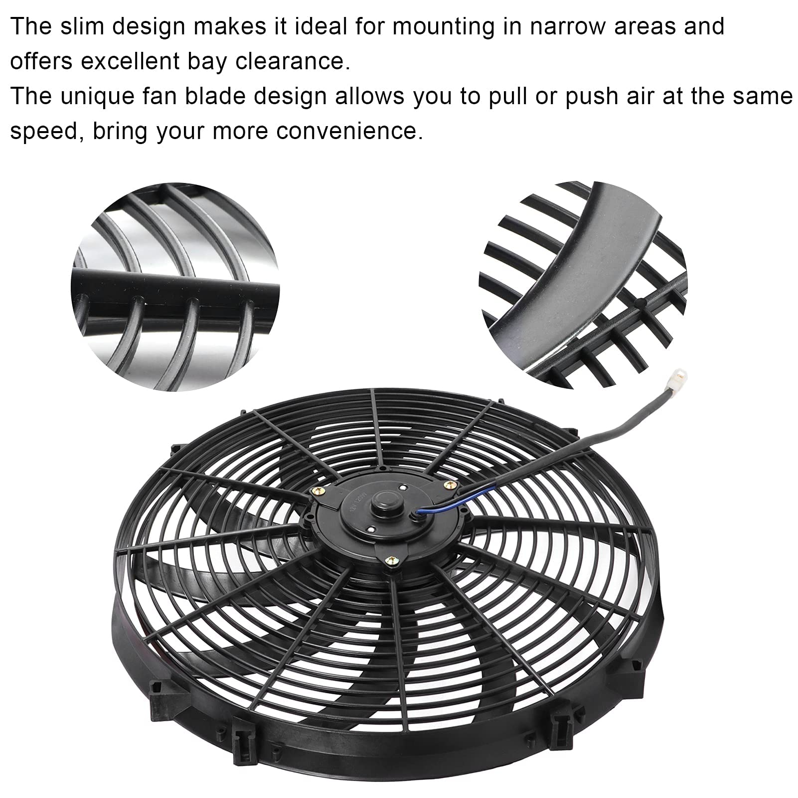 Ventilador de Radiador 16 Pulgadas Eléctrico para Coche