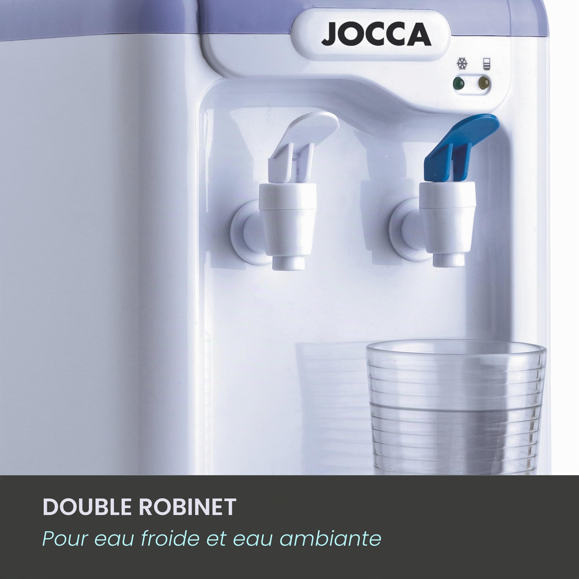 Jocca Distributeur d'Eau 7 Litres Fontaine à Eau sans BPA Blanc Violet 24,5 x 23 x 34 cm