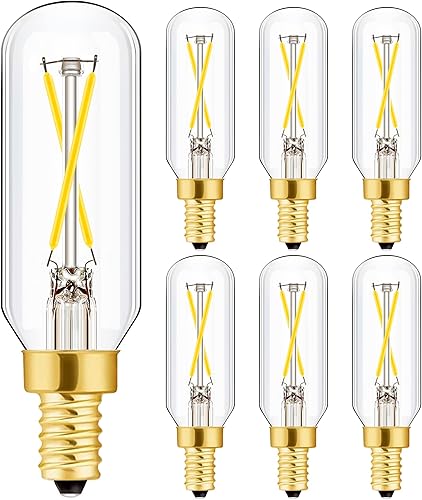 Bombilla LED E12 regulable de 2 W, igual a 25 W, luz diurna 4000 K, T6, T6.5, E12, bombilla de candelabro de 25 vatios para candelabros, ventilador