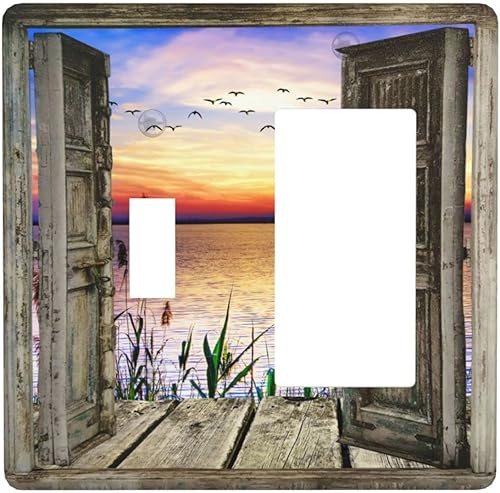 Miniatura 90 de Turquesa Aqua Teal Flower Floral Girasol Daisy Dahlia 2 Gang interruptor de interruptor de luz Cubierta de pared Placa de pared Mariposa Mujer Niña