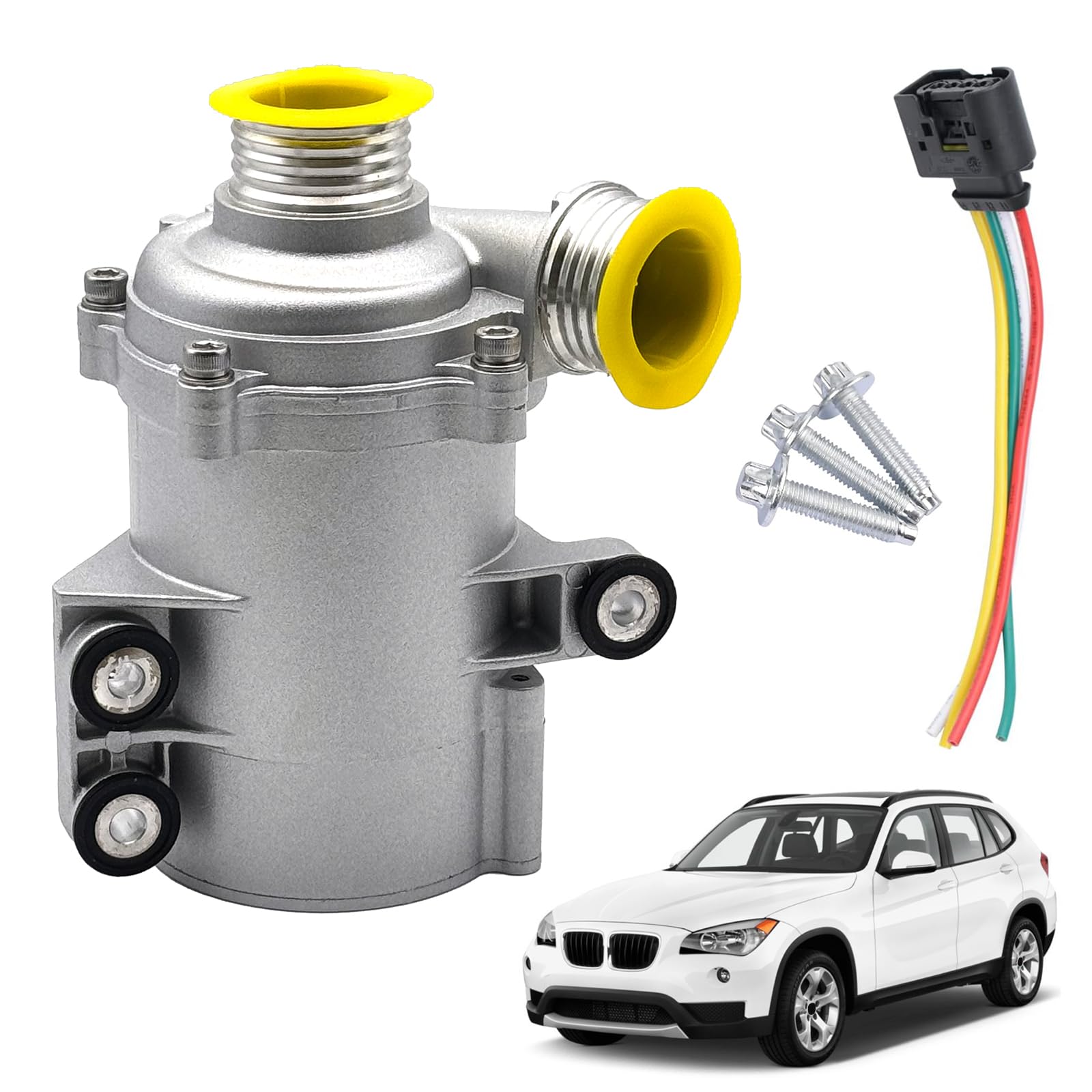 11517597715 Electric Engine Coolant Water Pump W/Bolts 11517571508 Replacement for B-MW X1 2013-2015, 320i 2013-2018, 320i xDrive 2013-2018, 328i 2012