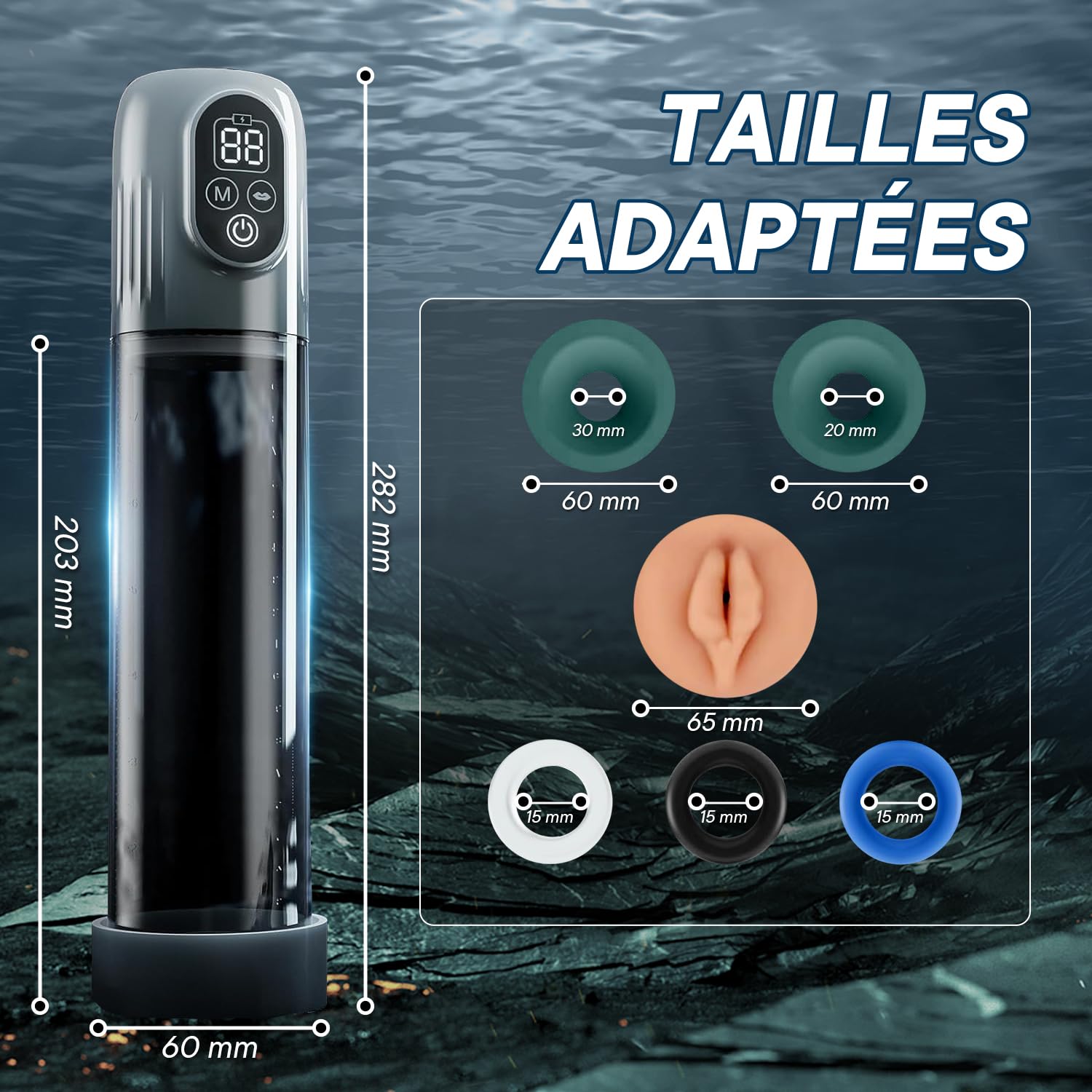 Pompe à Pénis Sextoyse Homme Sex Toys, Automatique avec 5 d'Aspiration Masturbateurs Masculins, Sex Toyspour Pour Homme Masturbateur avec Sextoy Pompe à Vide Extender Vaginette Silicone