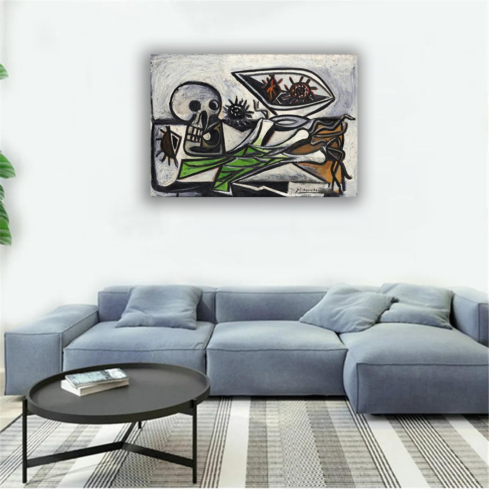 FITSEN Tableau célèbres Nature morte oeuvre impression sur toile peinture à l'huile reproductions toile abstraite art mural pour salon 60x90 cm encadré