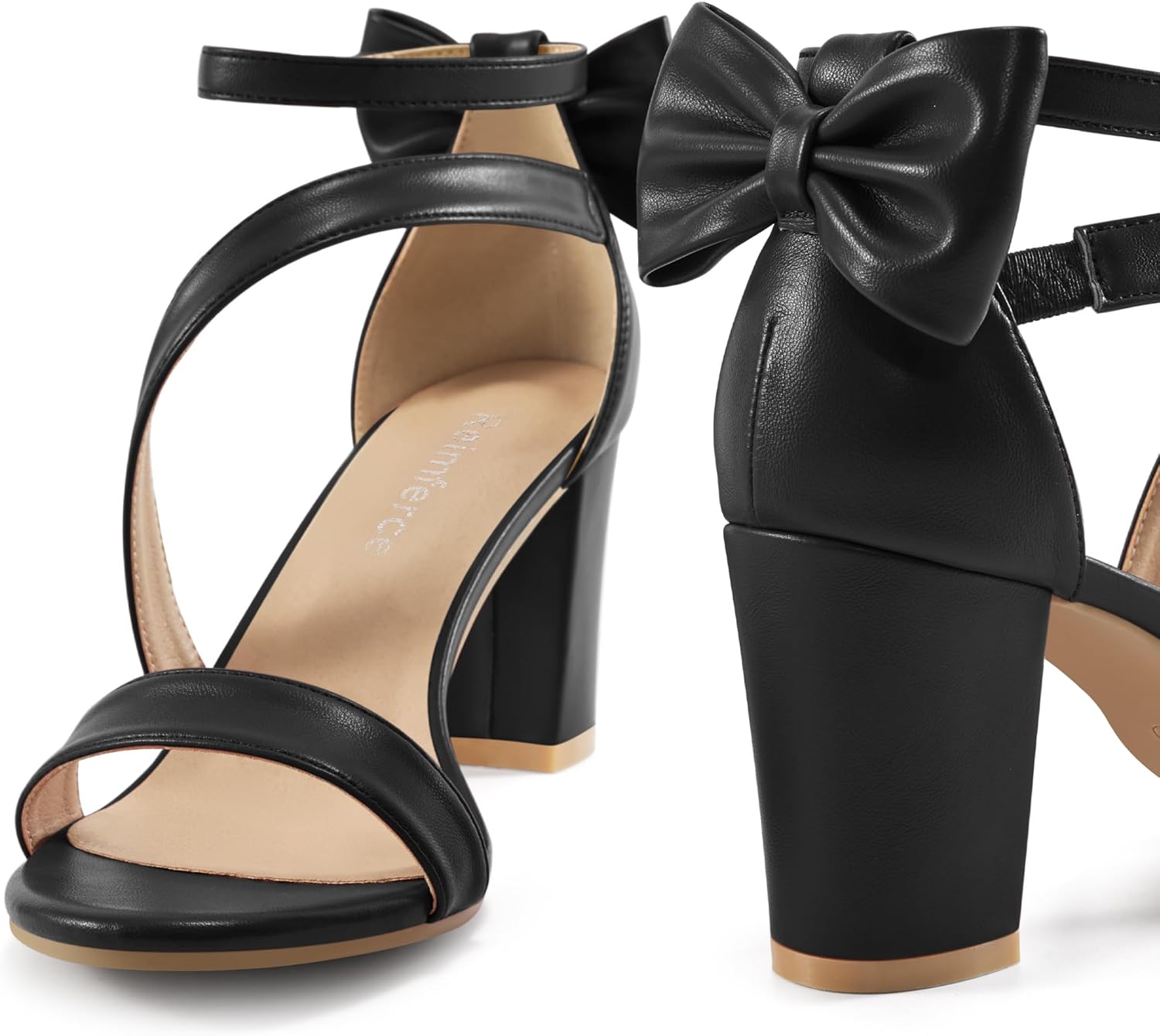 Comfortable Block Heels for Women: 3.14" Stable Walk for Confidence on Wedding - Elegant Bow Ankle Strap & Cushioned Insole for Bride & Bridesmaids - Image 7