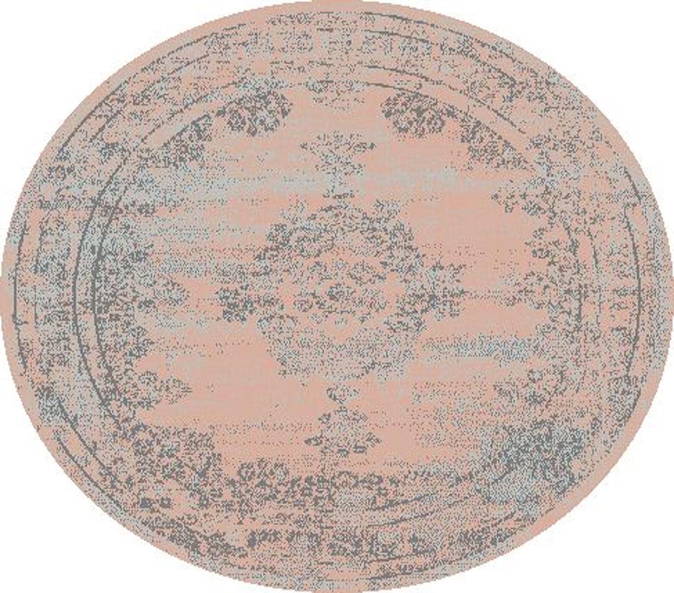 SrS Rugs® Round Circle Large Small Living Room Mat Rug 13 Designs 3 Sizes (Distressed Pink, 120cm Circle) — image 1