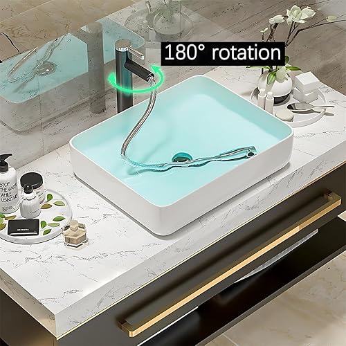 Miniatura 5 de Tocador de baño doble con fregadero, tocador flotante con espejo LED inteligente, madera maciza, montaje en pared, diseño elegante