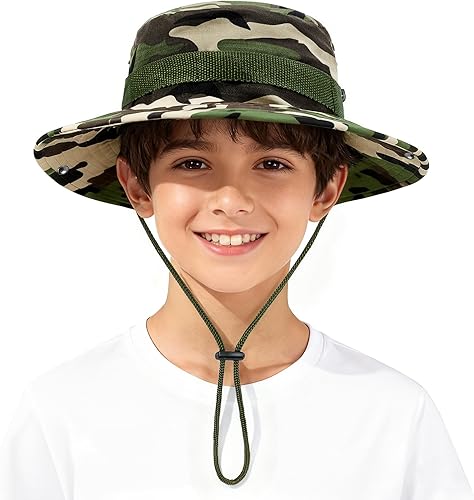 Miniatura 1 de Zando Sombrero de sol para niños, para exteriores, UPF 50+, para niños y niñas, ala ancha, pesca, senderismo, campamento, playa y safari