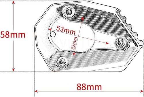 Miniatura 4 de CNC Side Support Enlarged Block Parking Aid Kick Stand for Kawasaki Z 650 Z900 Z650 for NINJA650 2017 2018 2020 2021 2022 (Color  B Red)