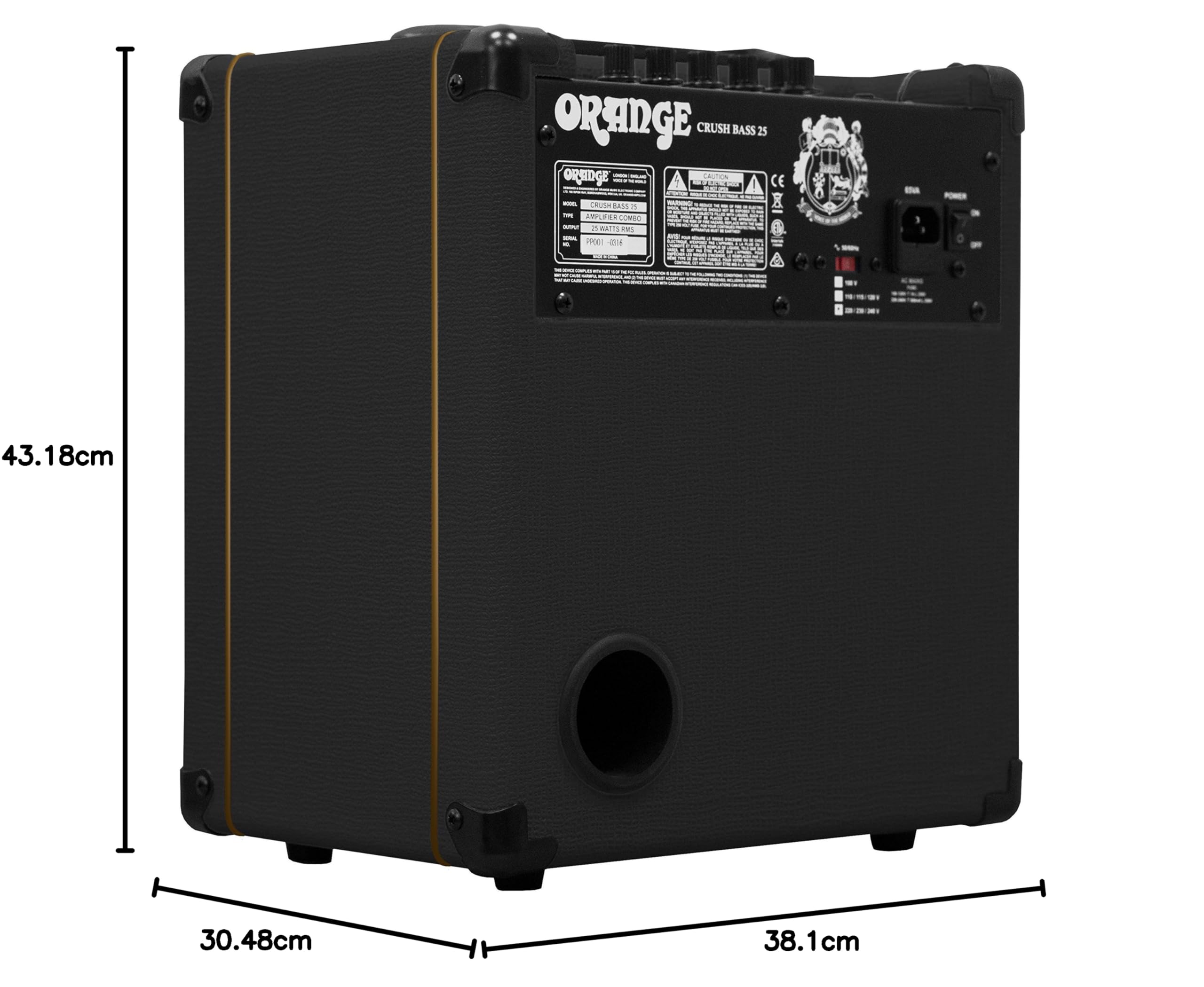 Orange Crush Bass 25W Bassgitarre Combo Verstärker Schwarz