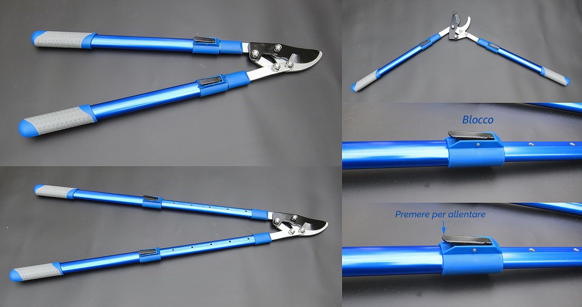 Professional bypass troncarami – estensibile da 71,1 cm a 101,6 cm – trattato termicamente lama in acciaio INOX – manico in alluminio – Impugnatura morbida – troncarami telescopico Power leva 101,6 cm