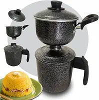 Cuscuzeira Individual Alumínio Polido ou Craqueado 1 ou 2 Medidas – Cuscuzeiro Tradicional para Cuscuz Nordestino (Craqueado, 1 Porção)