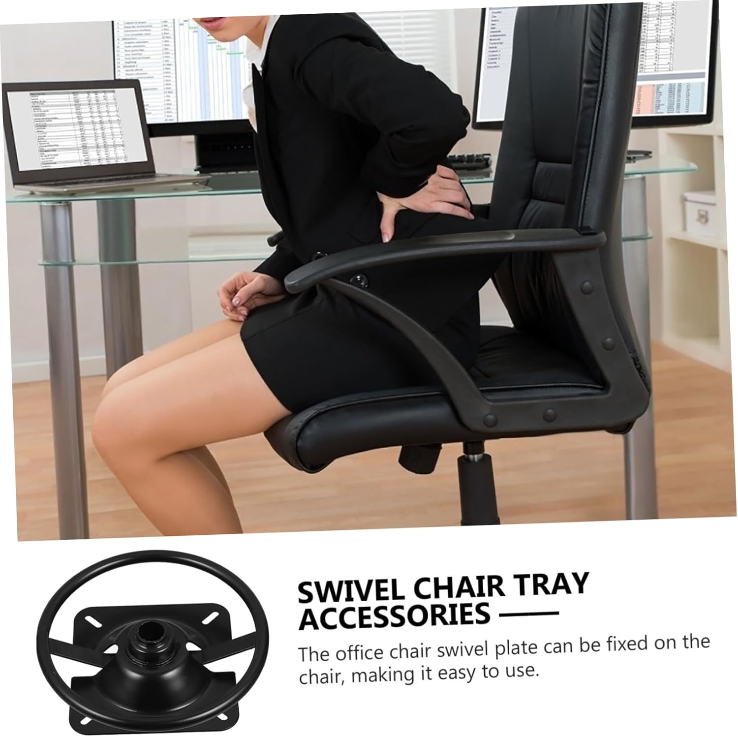 Unomor Replacement Swivel Ring Base for Gaming Chair Office Chair Parts Steel Construction Easy Assembly