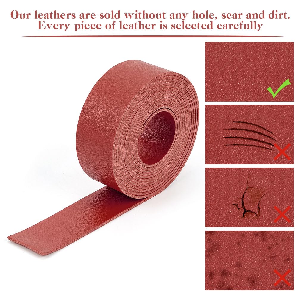 Rotolo Di Pelle Doppia Faccia GORGECRAFT - 5 M X 10 Mm, Marrone, Per Artigianato, Borse, Accessori Fai Da Te - Foto 14