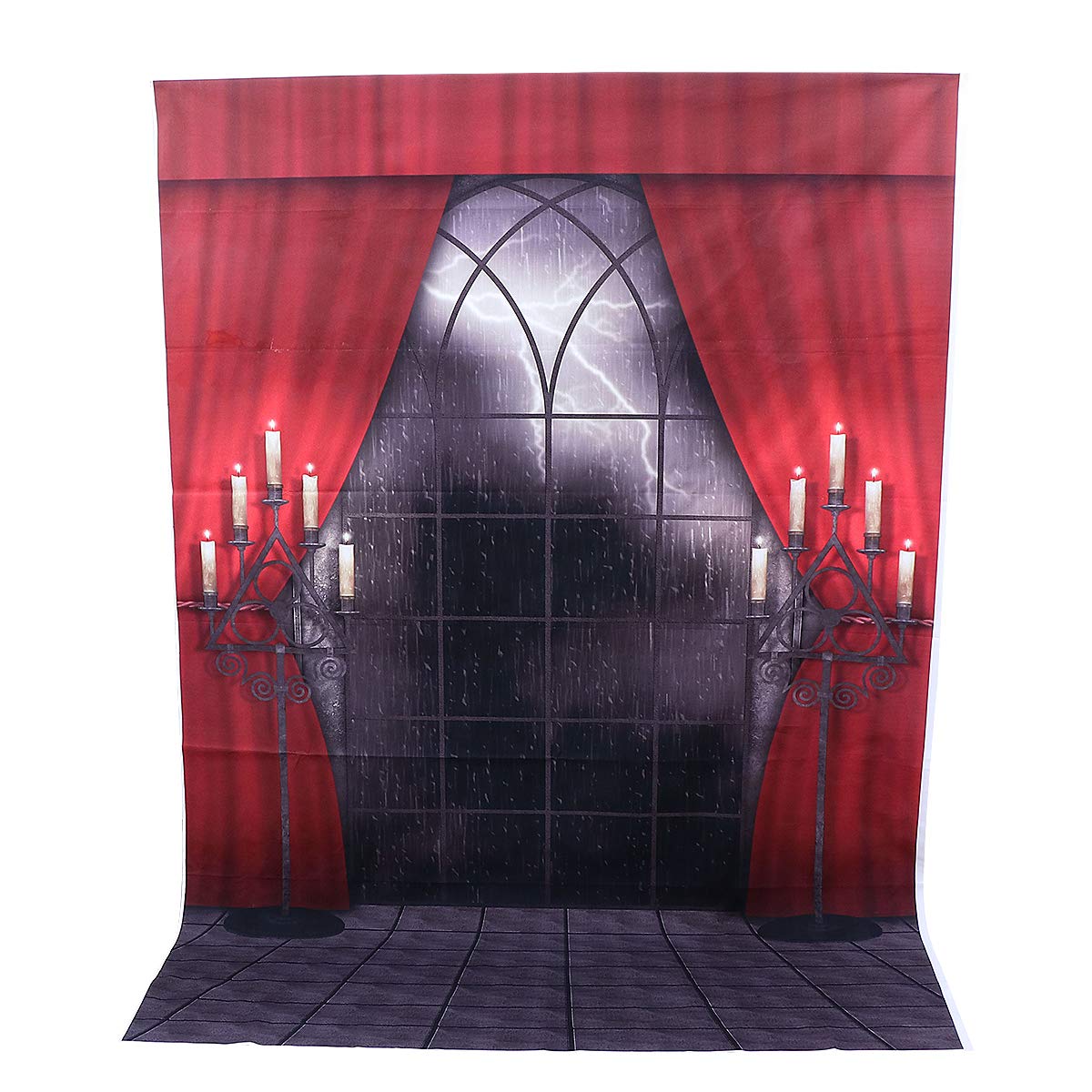 Ipetboom Sfondo Spaventosa Fotografico di Rosso in e Halloween Motivo Vinile Realistico Tridimensionale Decorazione Murale per Feste