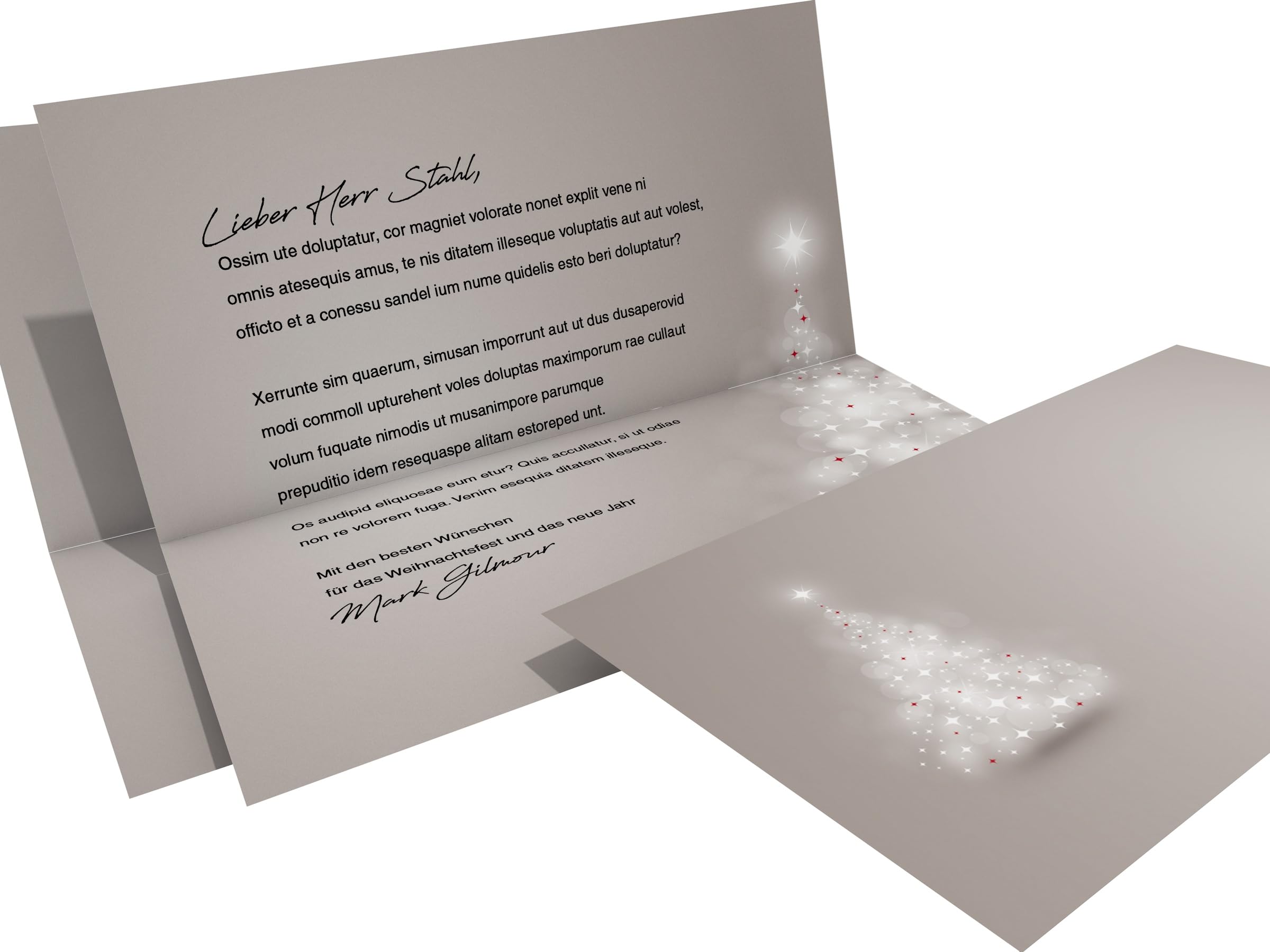 'Tarjetas de Navidad con sobres, Set de 100 Diseño "verträ umter Árbol de luz azul, – Tarjetas Incluso imprimibles
