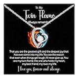 To My Twin Flame Necklace For Women, Forever Love Necklace, Spiritual Gift For Twin Flames Girlfriend, Soulmate, Twin Flame Jewelry Friendship Sister Gifts From Sister For Women And Best Friends With Message Card And Amazing Box