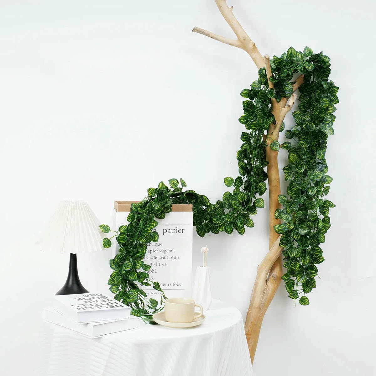 1Pc 200Cm Green Vine Silk Artificial Ivy Hanging Leaf Garland Plant Creeper Leaf Home Wedding Garden Bathroom Decoration-T10